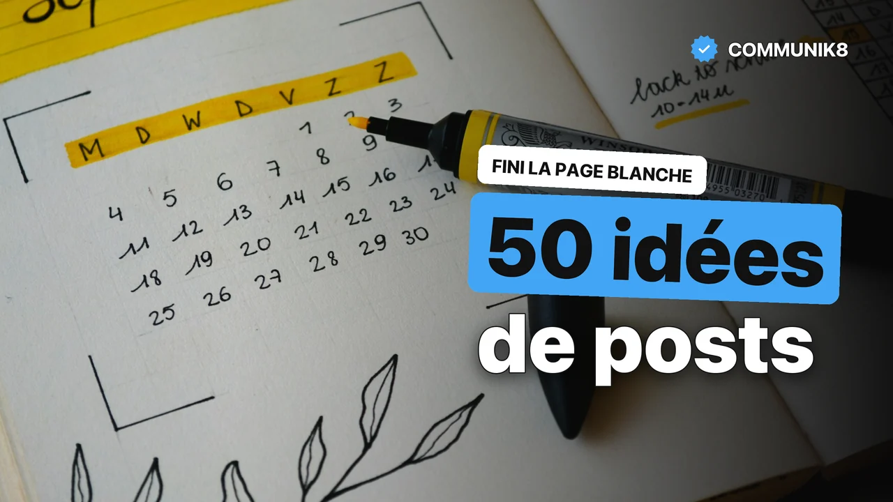 Calendrier de septembre surligné au marqueur, pour planifier ses publications